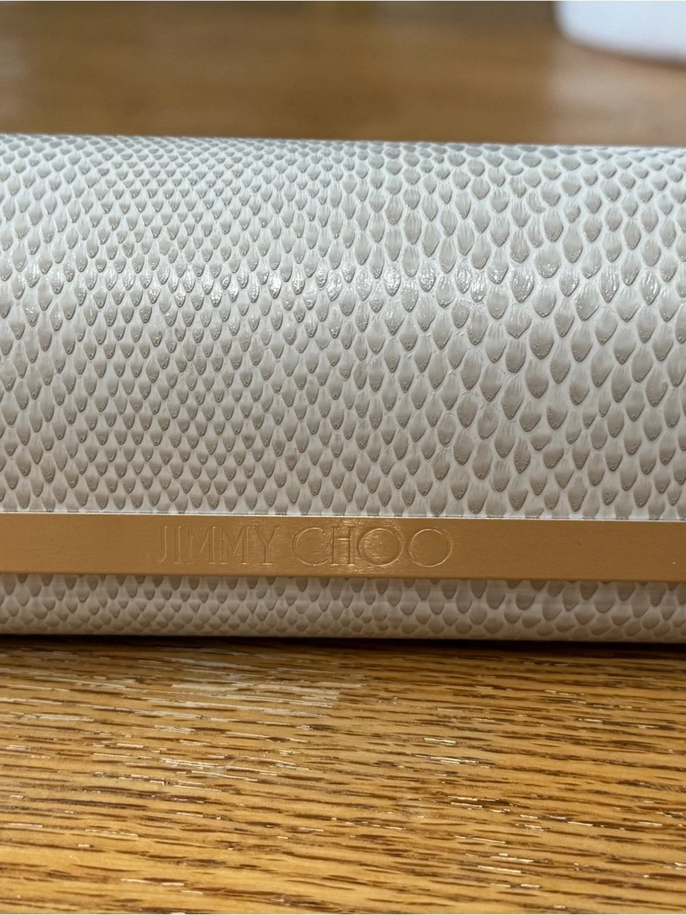 Jimmy Choo peared gray Sunglasses with Cream Textured Case
